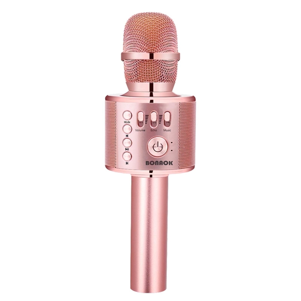 Metallic Champagne Rose Gold Wireless Speaker Microphone BONAOK NIB - Picture 2 of 5